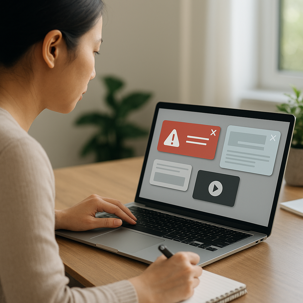 Audyt pop-upów i elementów rozpraszających